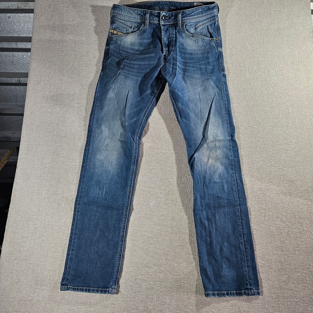 Vintage Diesel Belther Tapered Jeans Mens 30x32 Distressed Blue Denim Y2K